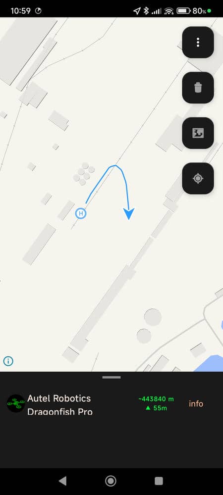 Live map of detected drones in the D.A.R.S. app