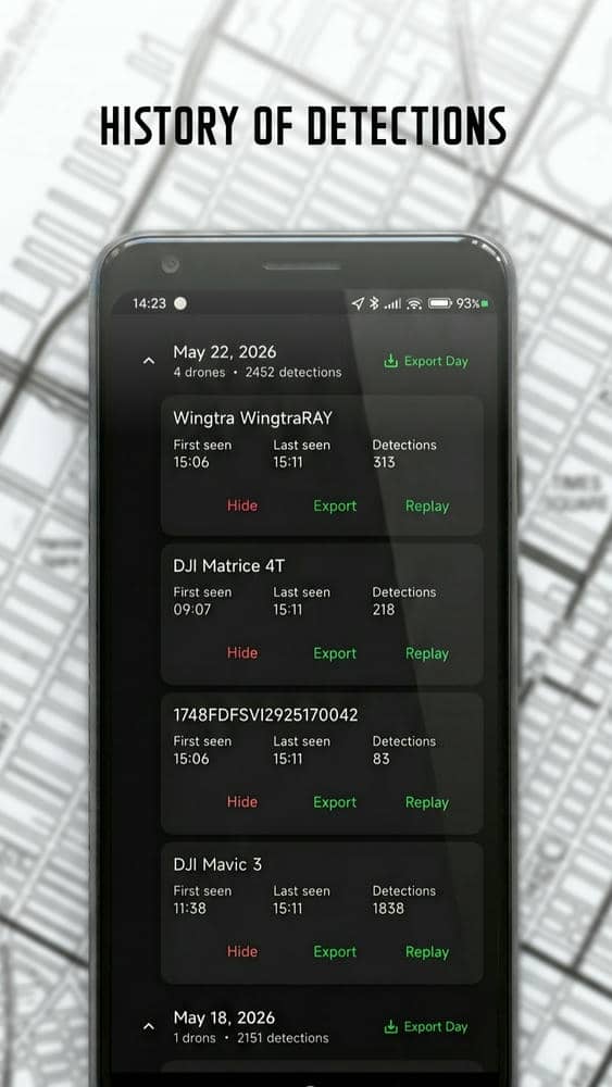D.A.R.S. Android app — map view